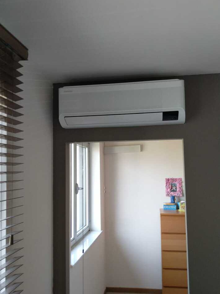 Realisatie Samsung multisplit aircowarmtepomp met 4 binnenunits Wind Free Elite te Lede